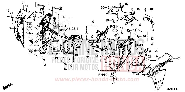 MITTLERER WINDLAUF (CRF1000A2/AL2/D2/DL2) von Africa Twin DEGITAL SILVER METALLIC (NHA30D) von 2019